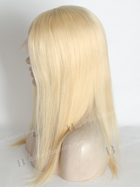 In Stock European Virgin Hair 16" Straight 613# Color Lace Front Silk Top Glueless Wig GLL-08036