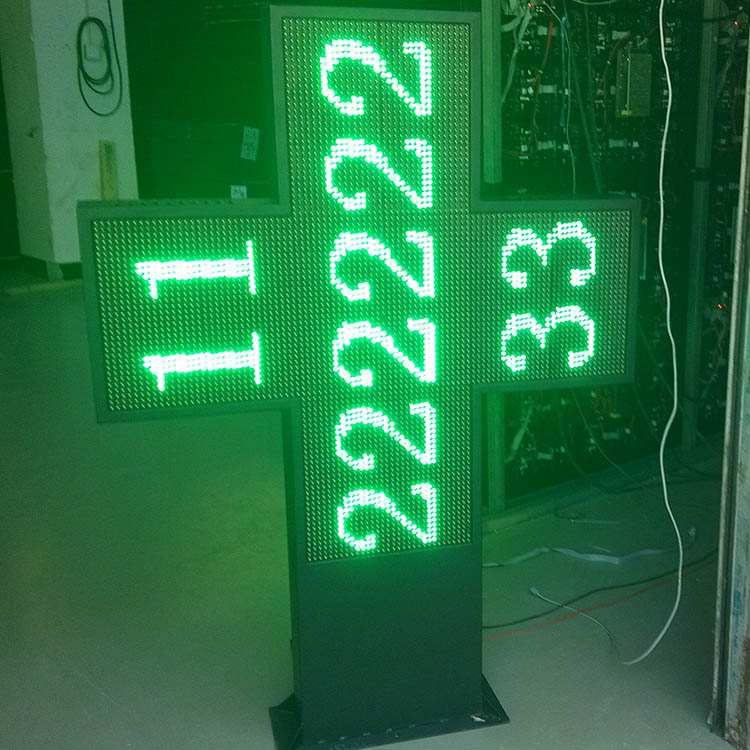 OUTDOOR AND INDOOR LED CROSS SIGN LED SCREEN FOR PHARMACY DISPLAY