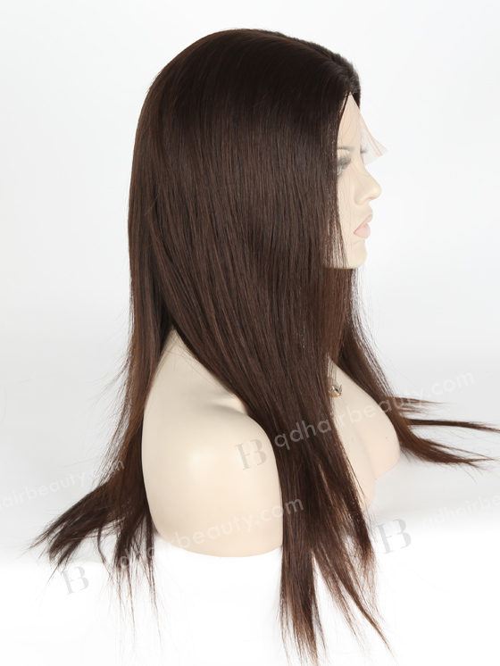 In Stock European Virgin Hair 18" Natural Straight Natural Color Silk Top Full Lace Wig STW-814