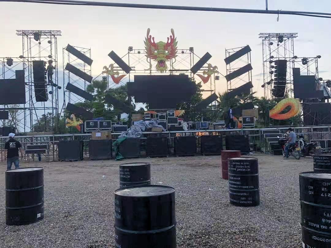 Experience the Power of ZSOUND VCM Line Array System at Outdoor Performances in Laos
