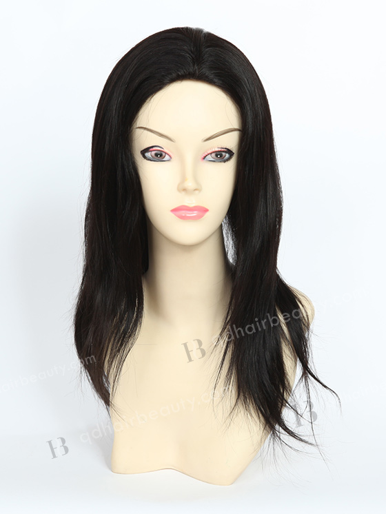 In Stock Indian Remy Hair 14" Straight 1b# Color Silk Top Glueless Wig GL-01019