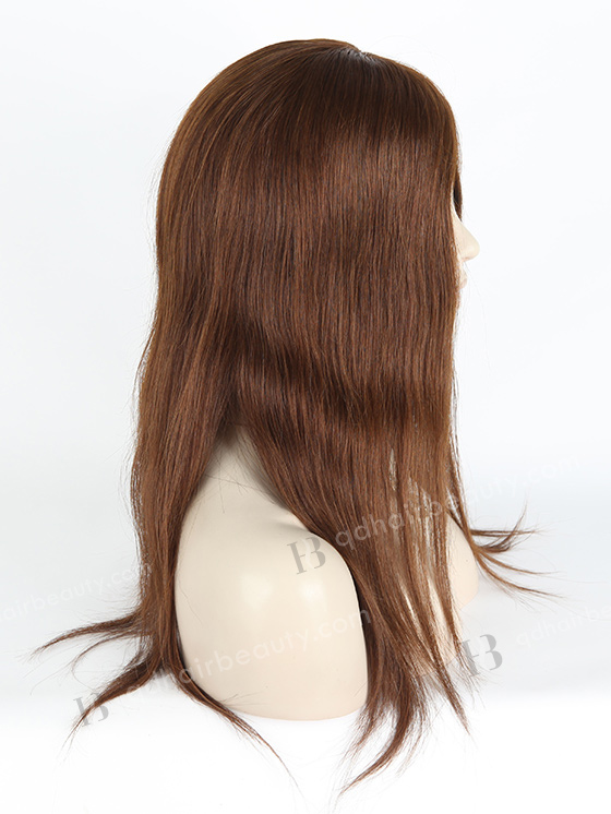 In Stock European Virgin Hair 16" Straight 4# Color Silk Top Glueless Wig GL-08029