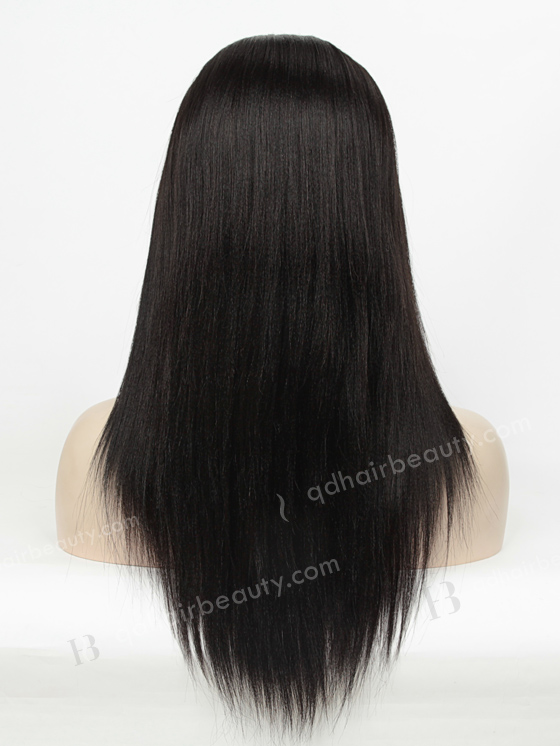 In Stock Indian Remy Hair 14" Yaki Straight #1B Color 360 Lace Wig 360LW-01005