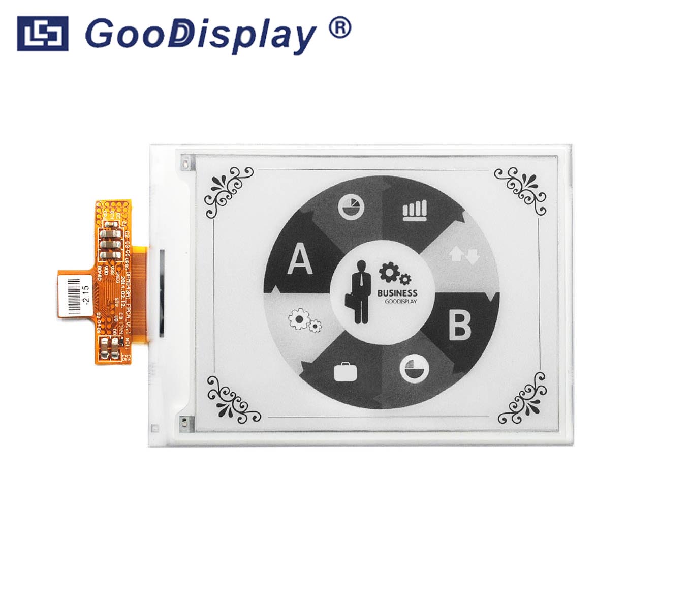 4.3寸电子纸显示屏, 并口,带玻璃盖板 GDE043A3