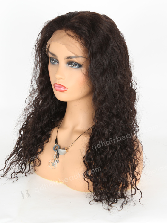 In Stock Indian Remy Hair 20" Natural Curly Natural Color 360 Lace Wig 360LW-01018