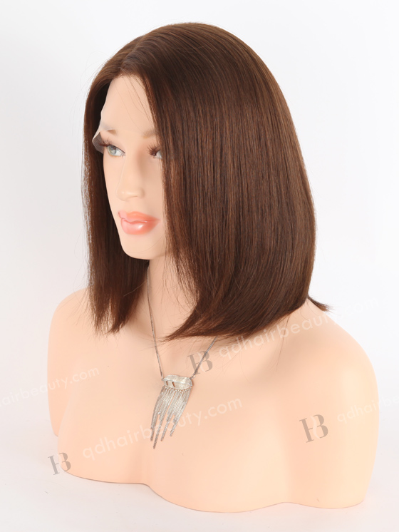 In Stock European Virgin Hair 12" All One Length BOB Straight 3# Color Grandeur Wig GRD-08021