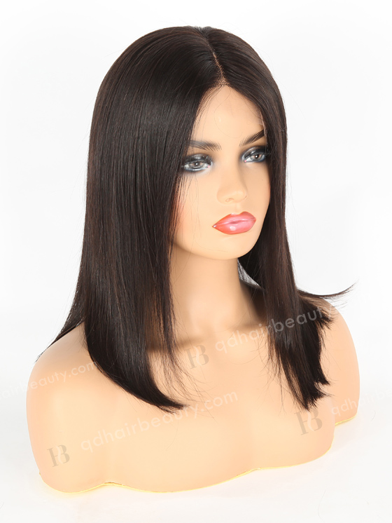 In Stock Indian Remy Hair 14" Bob Straight Natural Color 5"×5" HD Lace Closure Wig CW-01008