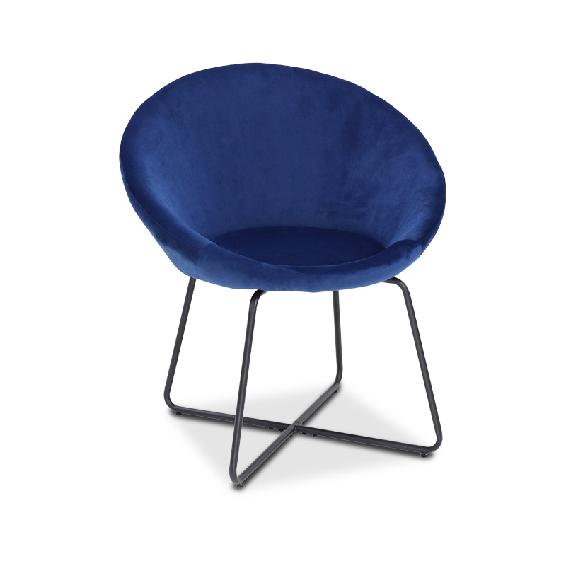 Velvet Leisure Chairs with Powder Coated Metal Frame Legs