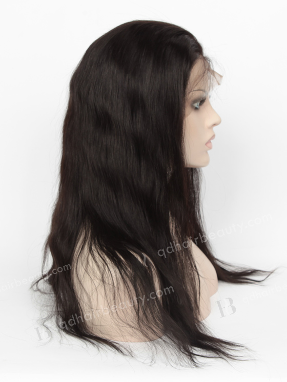 In Stock Indian Remy Hair 18" Natural Straight #1B Color 360 Lace Wig 360LW-01014