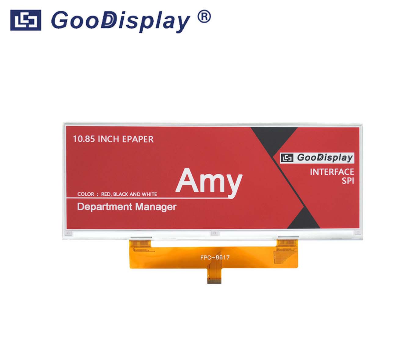 10.85-inch large ePaper red tri-color narrow E Ink screen 1360x480, GDEM1085Z51