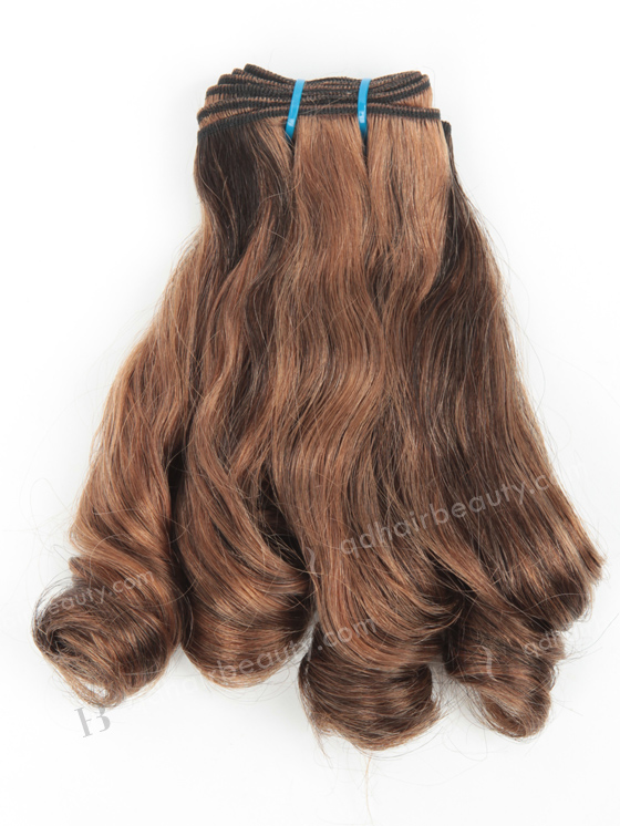 In Stock 7A Peruvian Virgin Hair 10" Double Drawn Wavy With Curl Tip 10/2# Evenly Blended Machine Weft SM-6115