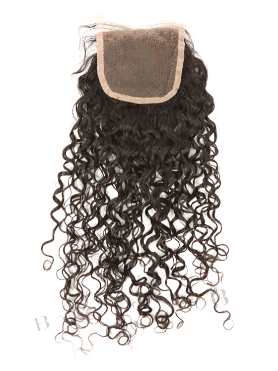 In Stock Brazilian Virgin Hair 16" 12mm Curl Natural Color Top Closure STC-318