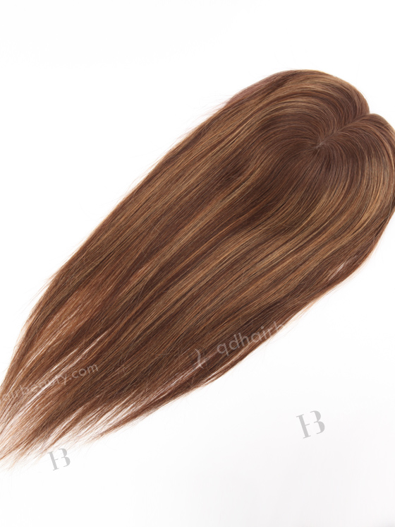 Brown Color Chinese Virgin Human Hair All PU Toppers For Thinning Women WR-TC-089