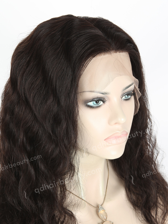 In Stock Malaysian Virgin Hair 16" Natural Straight Natural Color Silk Top Full Lace Wig STW-312