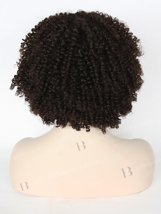 In Stock Brazilian Virgin Hair 16" tight spiral curl Natural Color Silk Top Glueless Wig GL-04049