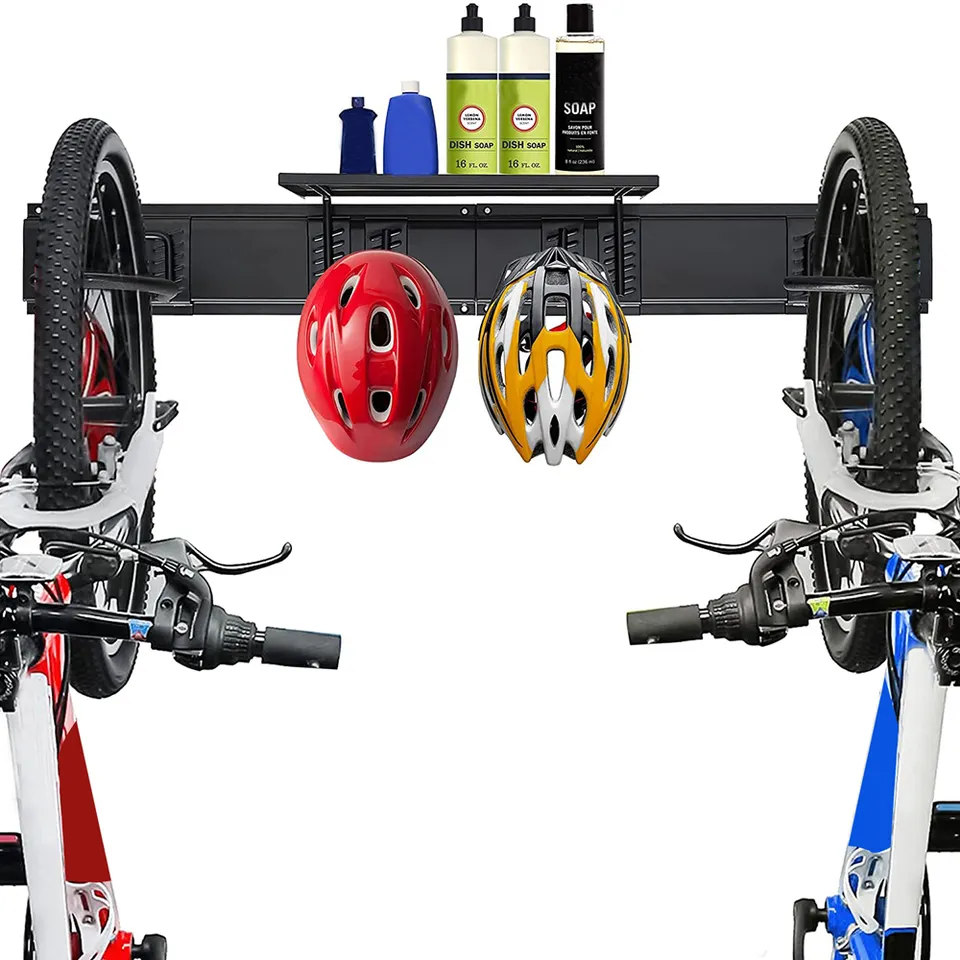 JH-Mech Bike Rack Platform 2PCS Bikes and 2PCS Helmet Universal Bike Rack Quick Assembling 