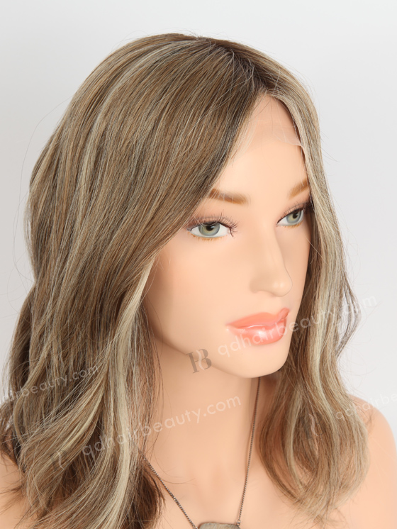 In Stock European Virgin Hair 12" All One Length Slight Wave 10/2/60#, Roots 3# Color Gripper Wig GRP-08003