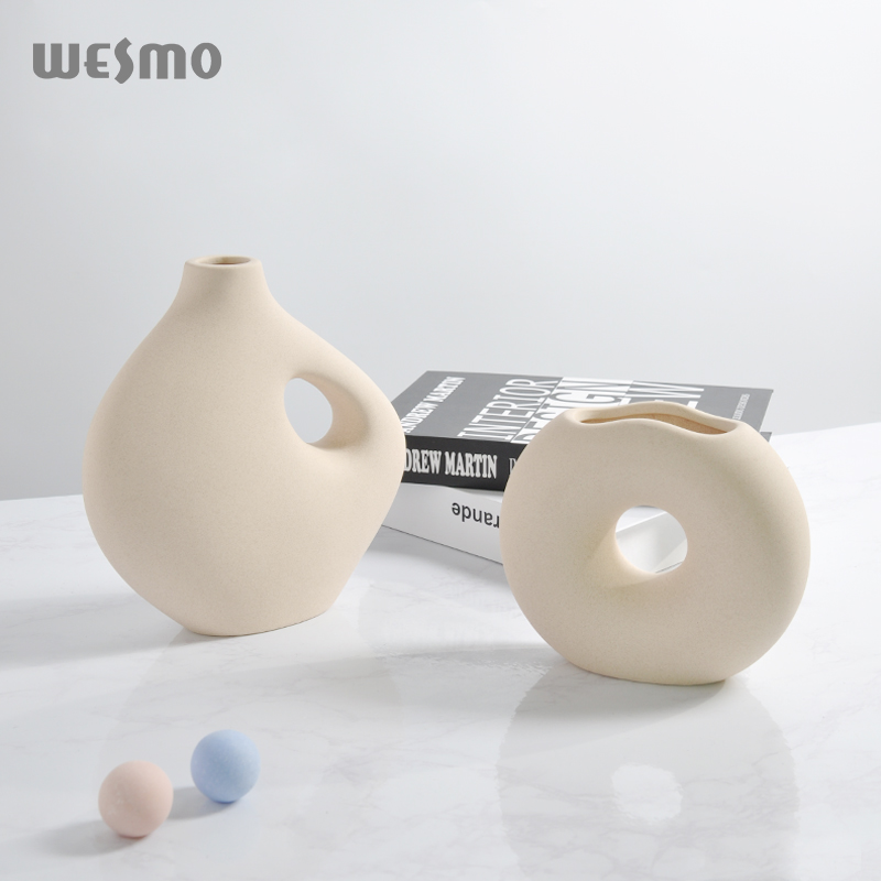Nordic Ceramic Home Decoration Accessories Office Desktop Living Room Flower Vase