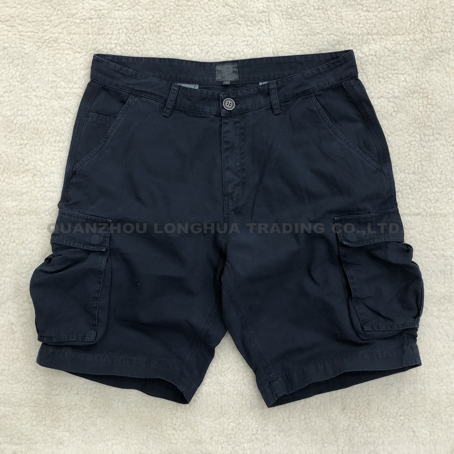 Mens Boys Cargo Shorts Pants Apparel Cotton Canvas Trousers Garment Dye with Snap Buttons