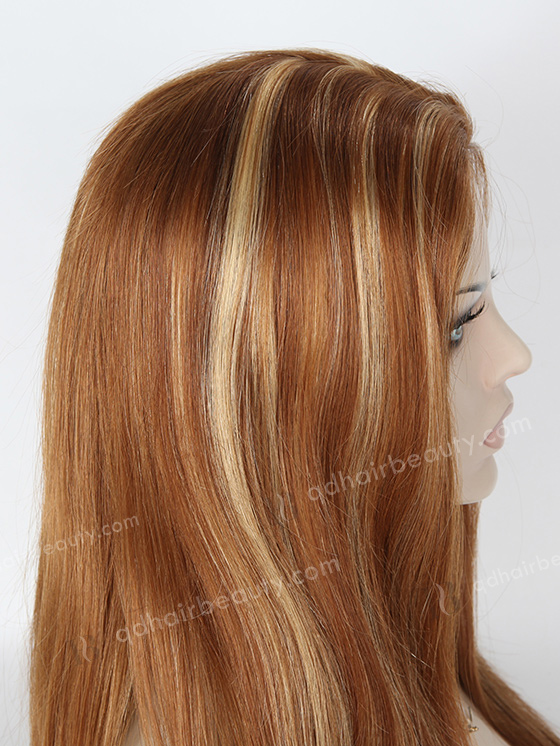 In Stock European Virgin Hair 20" Straight 10/25# Highlights Silk Top Glueless Wig GL-08005
