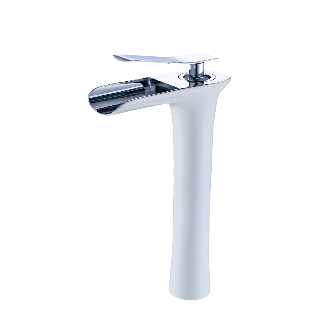 FLG new style white and chrome brass single handle mixer basin faucets