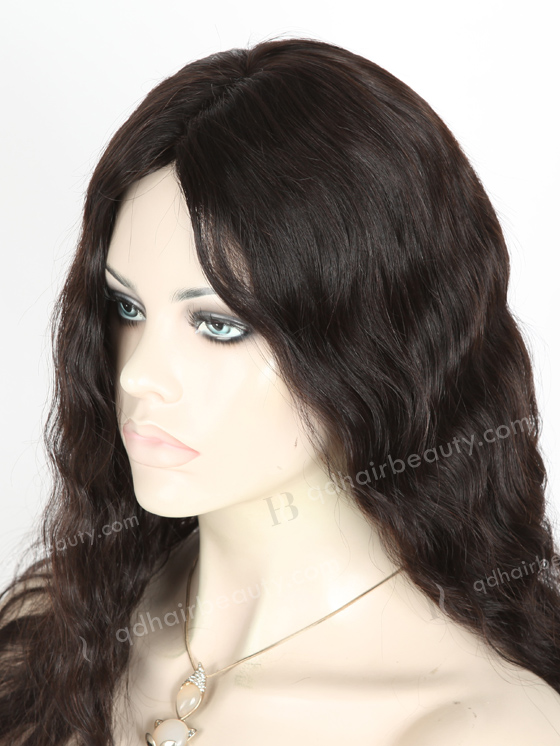 In Stock Brazilian Virgin Hair 20" Natural Wave Natural Color Silk Top Glueless Wig GL-04036