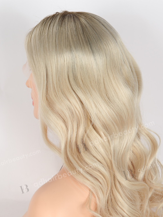 In Stock European Virgin Hair 20" Beach Wave T9#/White Color Lace Front Wig RLF-08038