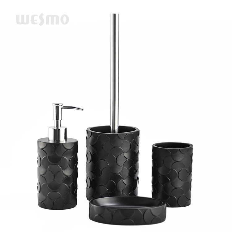 Decorative Bathing Products Resin Toilet Brush Holder Accessories Bathrooms With Soap Dish