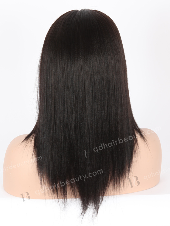 Full Lace Human Hair Wigs Indian Remy Hair 12" Yaki 1B# Color FLW-01021