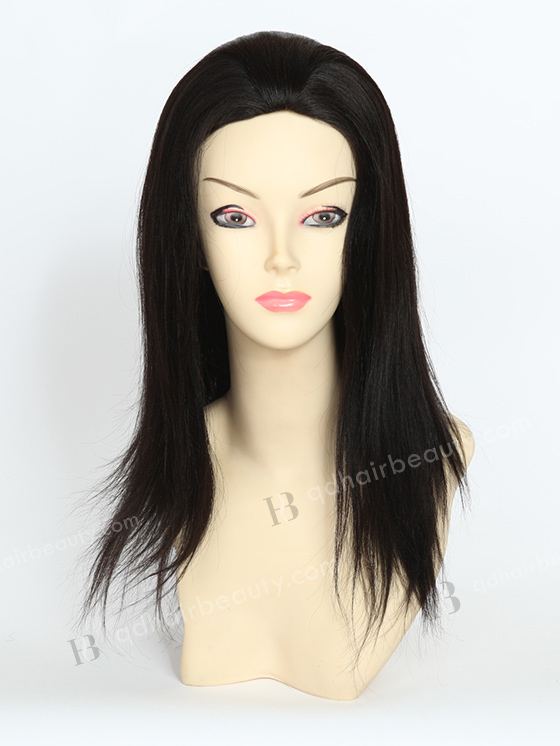 In Stock Indian Remy Hair 14" Yaki 1b# Color Silk Top Glueless Wig GL-01018