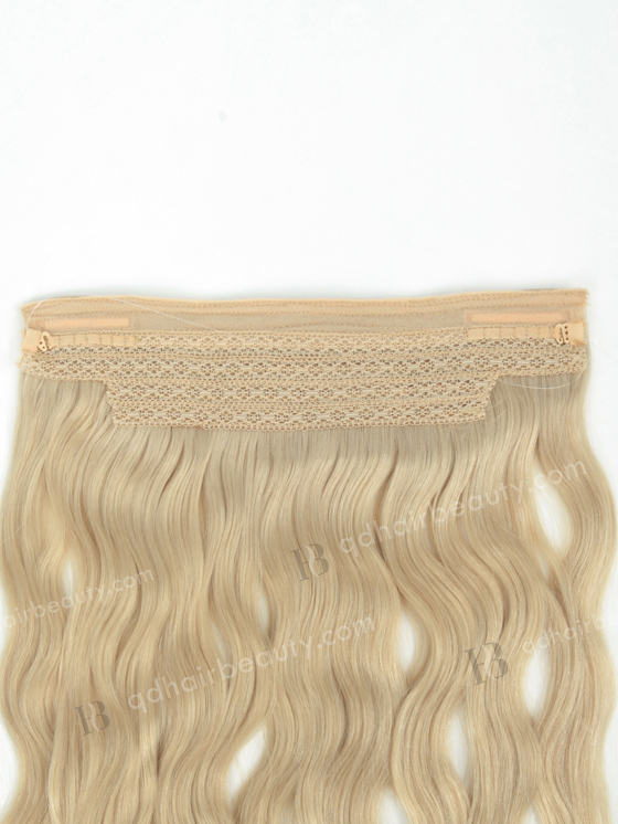 Blonde Color Indian Virgin 16'' Natural Wave Invisible Headband Wire Clip in Halo Hair Extensions WR-HA-003