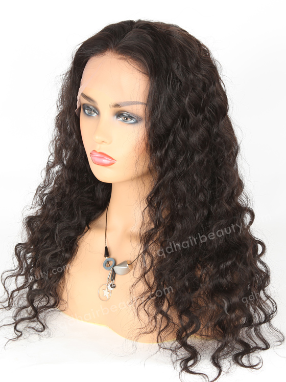 In Stock Indian Remy Hair 22" Deep Body Wave Natural Color Lace Front Wig SLF-01280