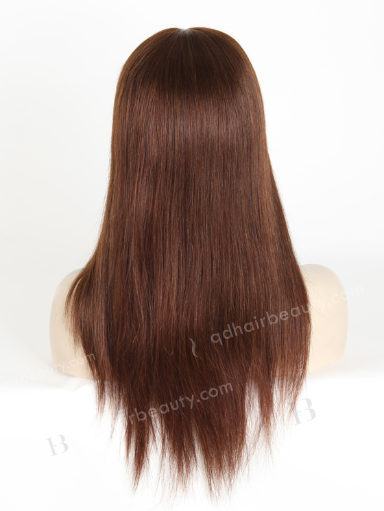 In Stock European Virgin Hair 16" Straight 3# Color Lace Front Silk Top Glueless Wig GLL-08004