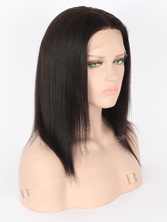 Full Lace Human Hair Wigs Indian Remy Hair 12" Yaki 1B# Color FLW-01021