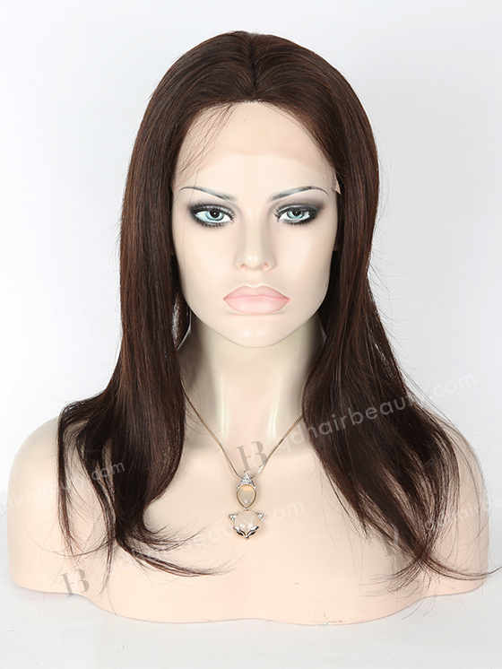 In Stock Brazilian Virgin Hair 16" Straight 2/3# Evenly Blended Full Lace Wig FLW-04218