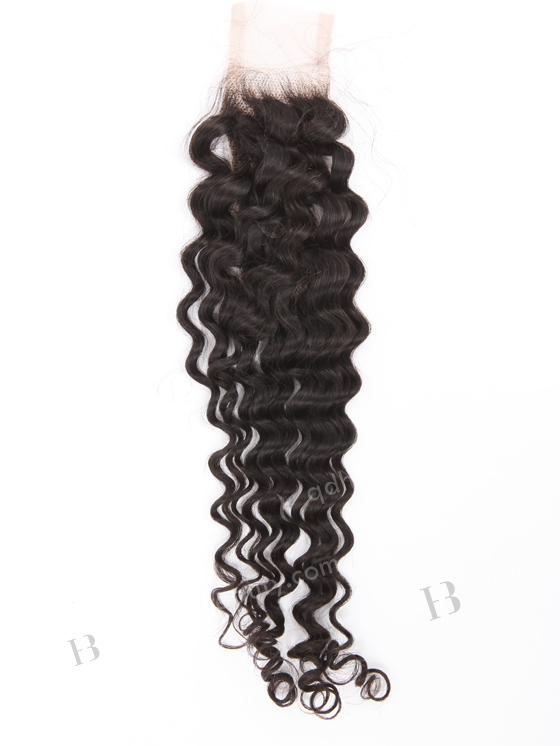 In Stock Indian Remy Hair 14" Deep Curly Natural Color Top Closure STC-412