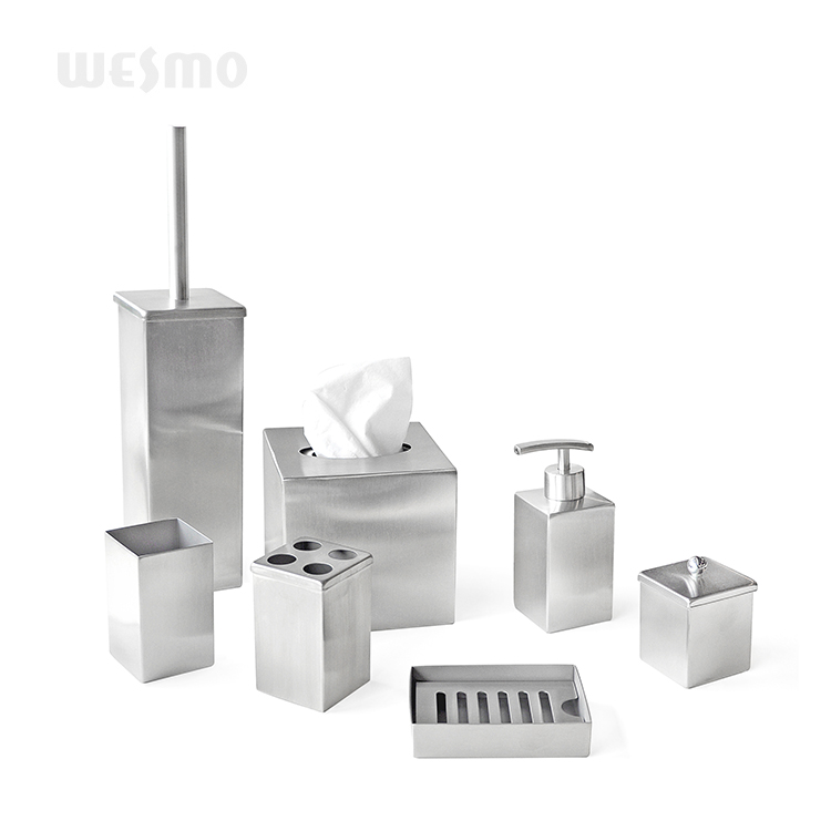 Wholesale eight stainless steel bathroom accessories bathroom set soap dispenser