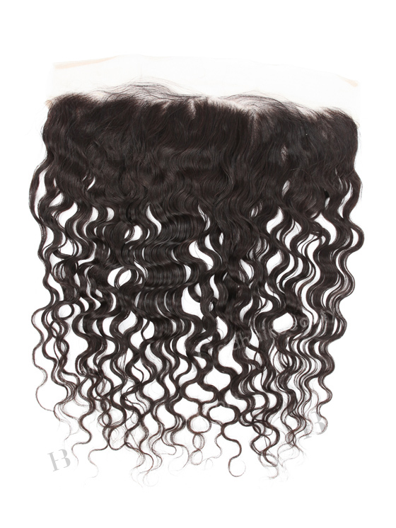 In Stock Indian Remy Hair 16" Natural Curly Natural Color Lace Frontal SKF-078