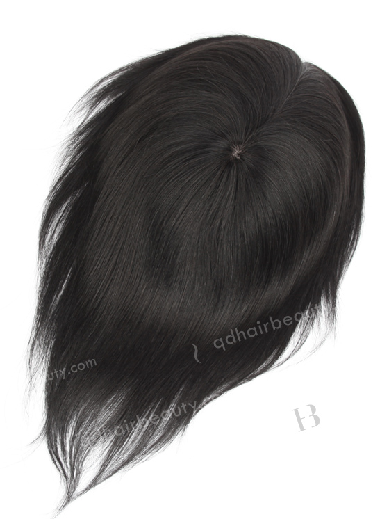 Custom Size Chinese Virgin Hair 5" 1# Color Natural Straight Full Silk Top Hair WR-TC-066
