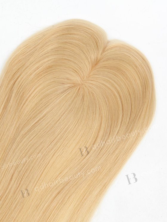 In Stock 2.75"*5.25" European Virgin Hair 16" Straight Color 24# with 613# highlights Monofilament Hair Topper-092