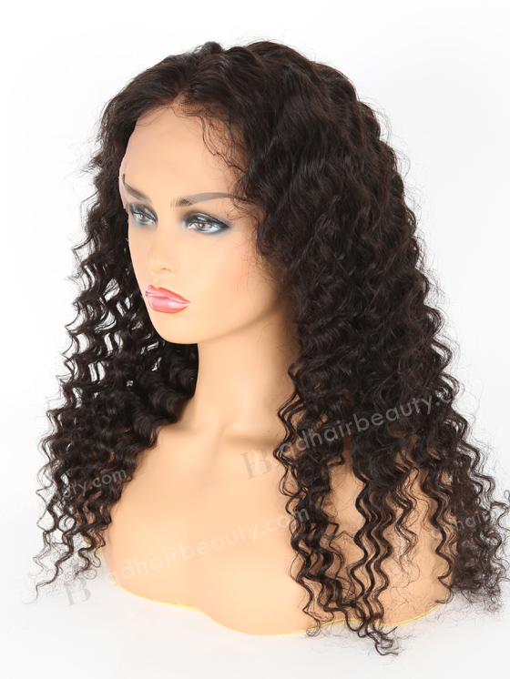 In Stock Indian Remy Hair 20" Deep Curl Natural Color Lace Front Wig SLF-01251