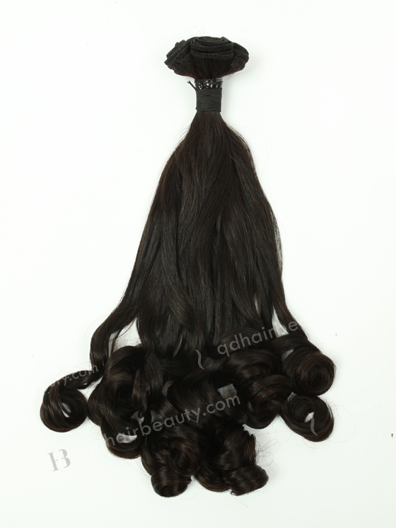 In Stock 7A Peruvian Virgin Hair 20" Double Drawn Tighter Tip Curl Natural Color Machine Weft SM-663