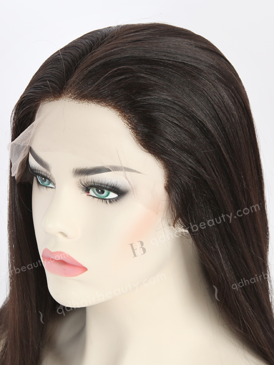 Full Lace Human Hair Wigs Indian Remy Hair 16" Light Yaki 1B# Color FLW-01906