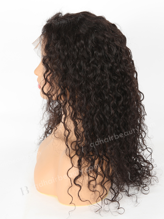 In Stock Indian Remy Hair 18" Natural Curly Natural Color Lace Front Wig SLF-01255