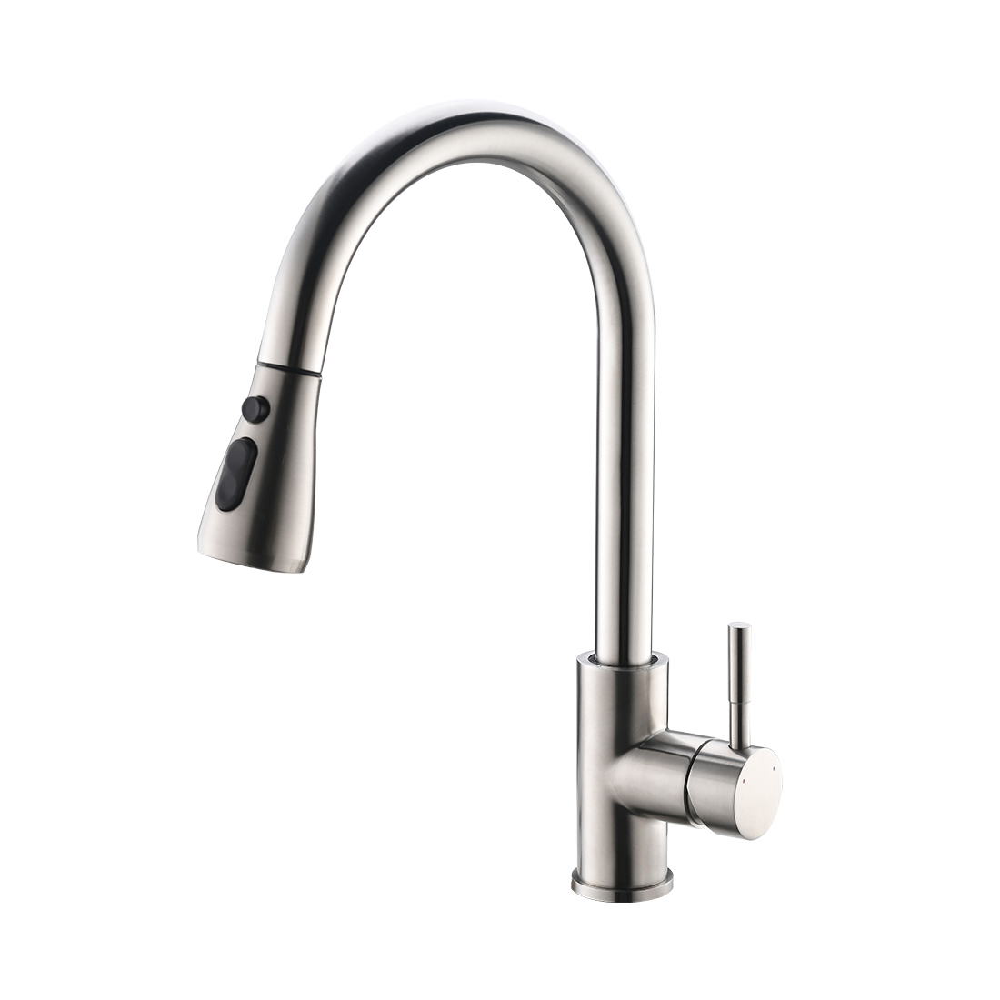 FLG Brushed Nickel Stainless Steel One-Handle High Arc Pullout Touch on Kitchen Faucet