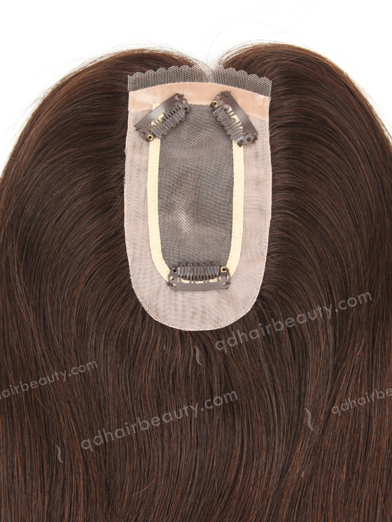 In Stock 2.75"*5.25" European Virgin Hair 16" Straight Color 2a# Monofilament Hair Topper-087