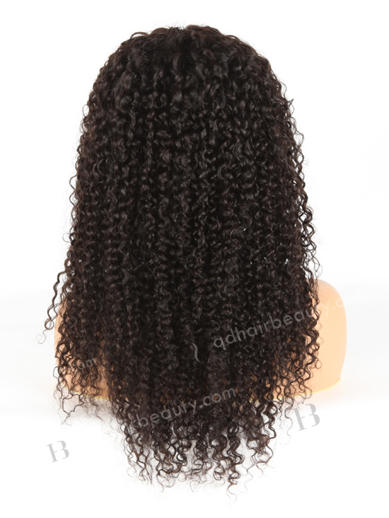 In Stock Brazilian Virgin Hair 20" Tight Curly Natural Color Lace Closure Wig CW-04008