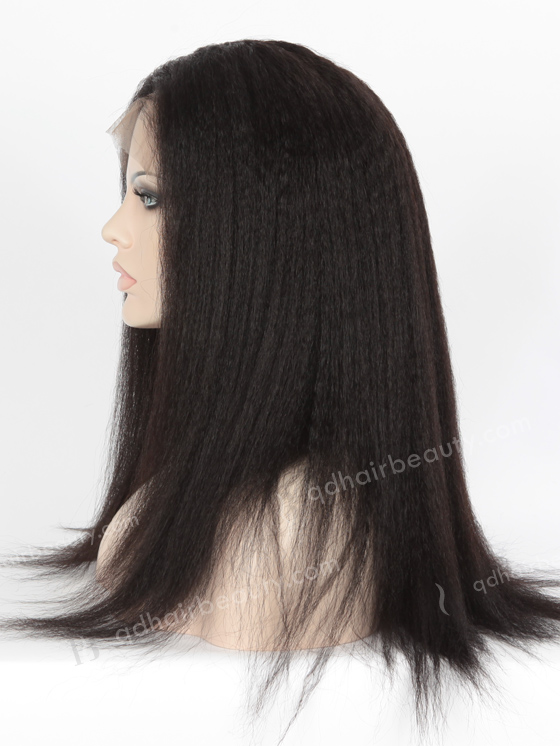 In Stock Indian Remy Hair 18" Italian Yaki Straight #1B Color 360 Lace Wig 360LW-01016