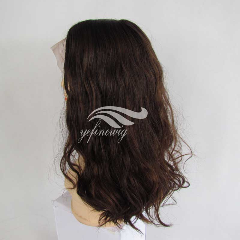 lace front Brown Body Wave Human Hair lace front sheitel