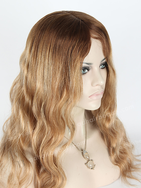 In Stock European Virgin Hair 18" Body Wave Color B116# Silk Top GluelessWig GL-08072